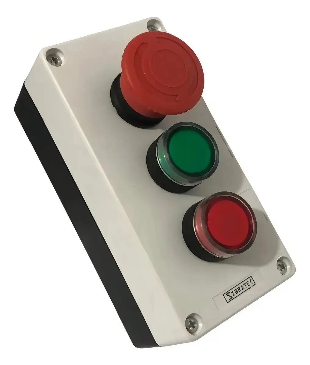 Botoeira Botões Iluminados Verde Vermelho + Emergencia