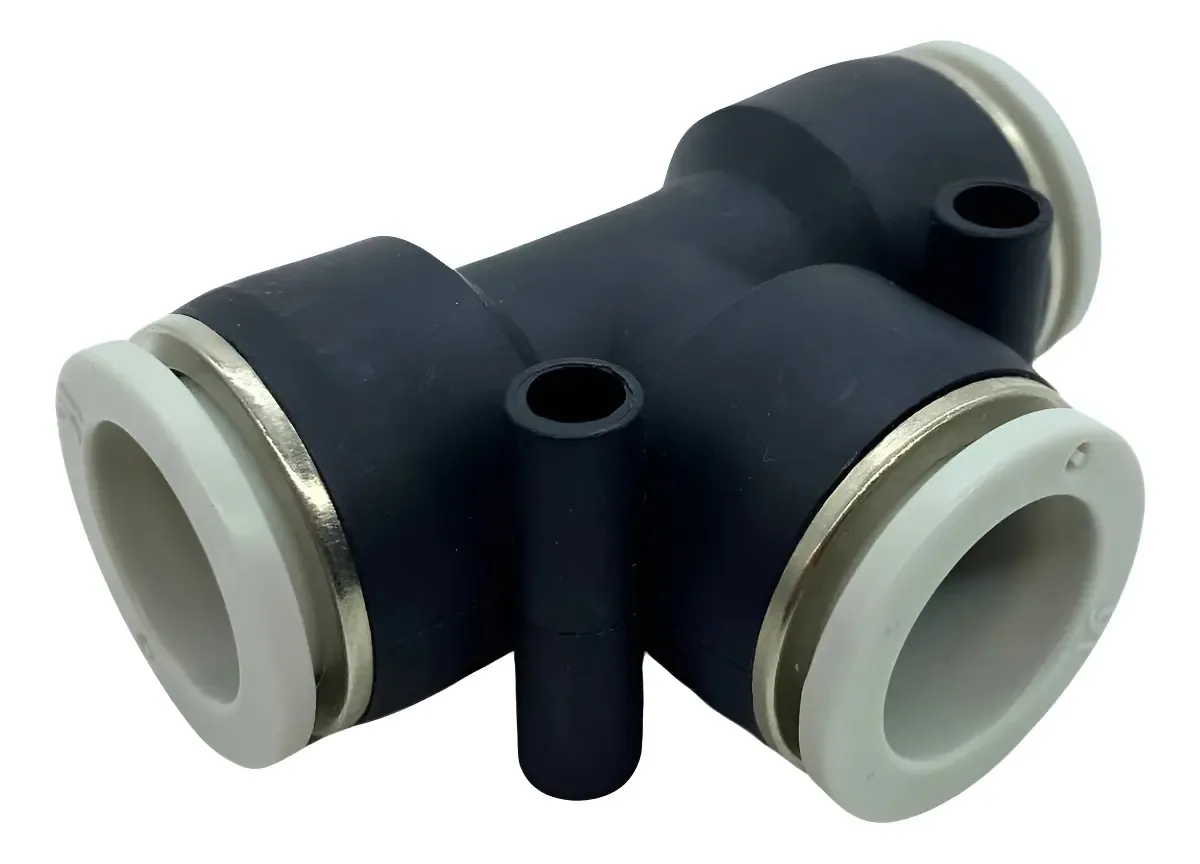 05 Conexões Pneumáticas União Em T Engate Rápido Tubo 16mm