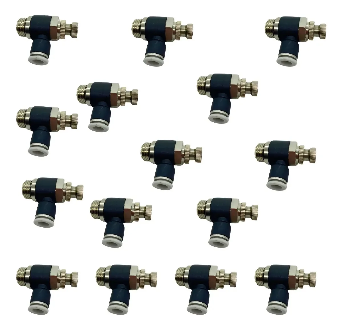 15 Reguladoras De Fluxo Pneumáticas Tubo 8mm X Rosca 3/8 Bsp