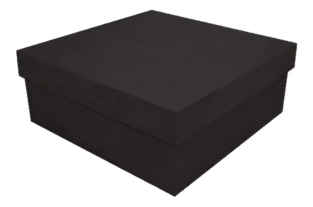 Caixa Quadrada MDF Preto Atacadão do Artesanato Kit 15 Unidades 15x15x5cm