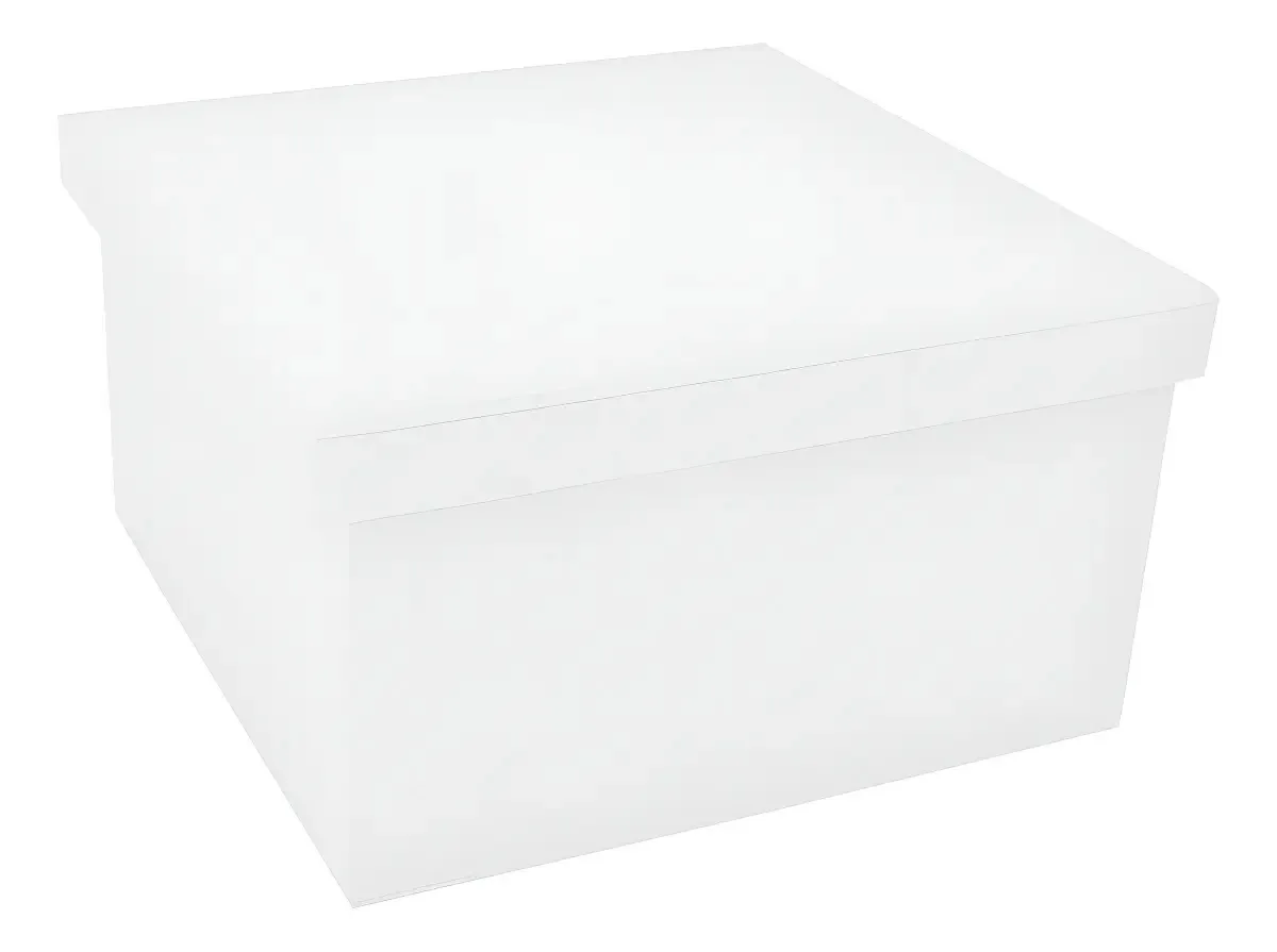 Caixa Organizadora MDF 25cm Com Tampa Atacadão do Artesanato Branco