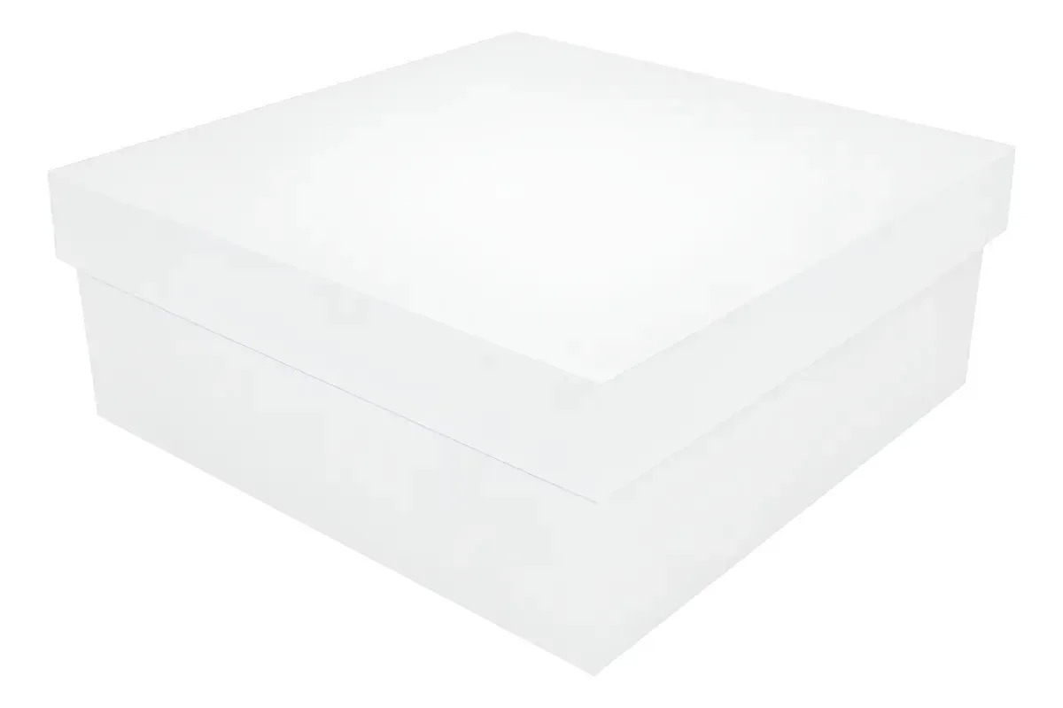 Caixa Organizadora Quadrada em MDF com Tampa para Kits e Presentes Branca 15x15x5 cm – Kit com 24 Unidades