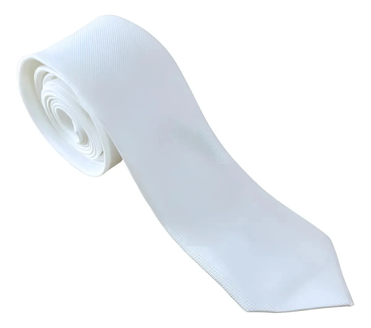 Kit C/ 10 Gravatas Semi Slim Quadriculada 7cm 150cm - Cores Cor Branca