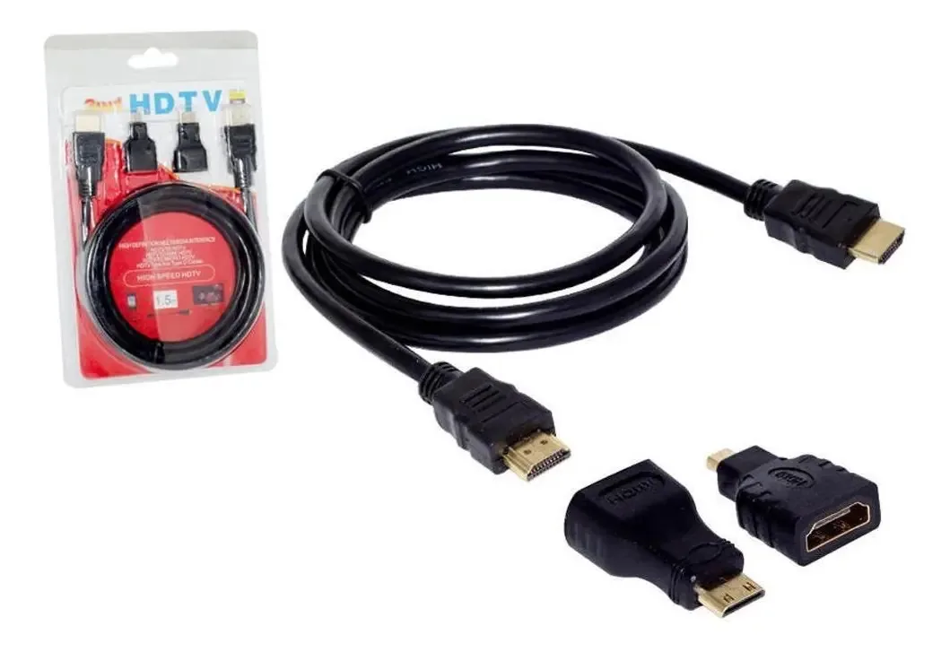 Cabo Hdmi Global Cb0126 1,5m 3 Em Mini Hdmi/micro Hdmi