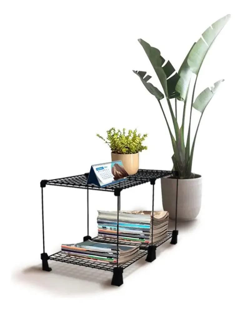 Mesa Centro Aramada Decorativa Sala 30x60cm Preto Preto