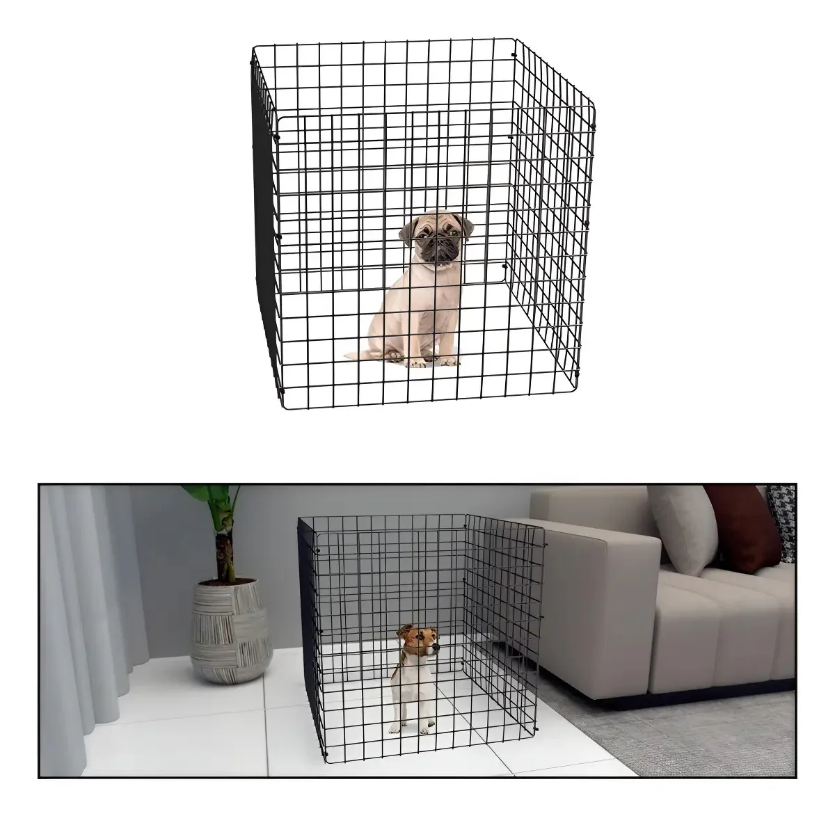 Cercadinho Pet Móvel Altura 60cm Cachorro Pequeno Porte Cor Preto