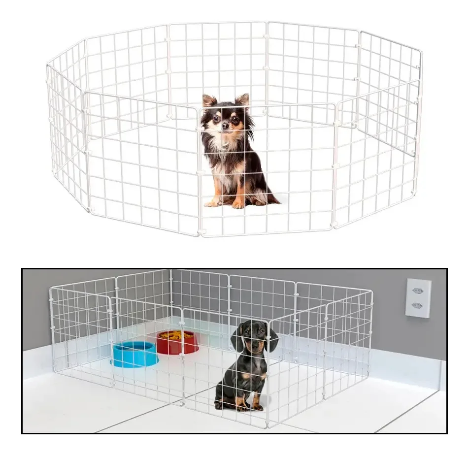 Cercadinho Para Cachorro Pequeno Porte Cercado Pet Cor Branco