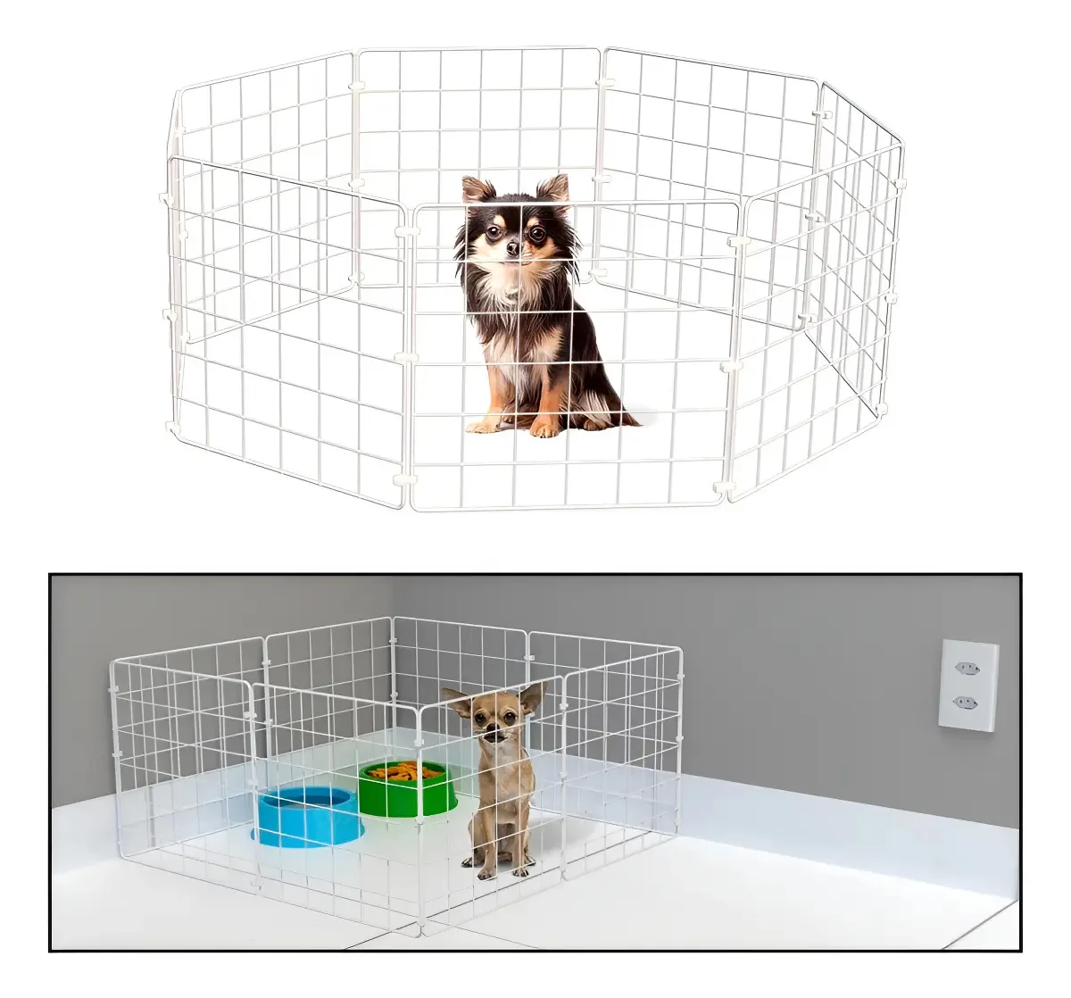 Cercadinho Móvel Pet Pequeno Porte Para Cachorro, Gato Cor Branco