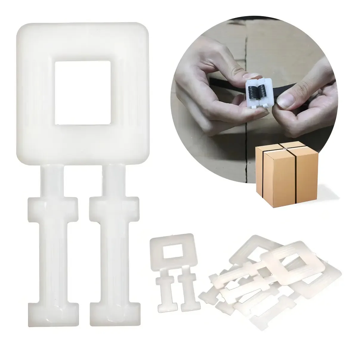 Fivela Plástica Iguanna 10mm Branco Kit 500 Arquear