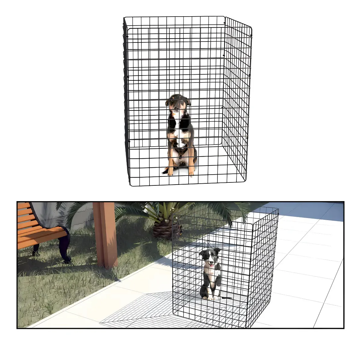 Cercado Móvel Cachorro Coelho 80cm Altura Cercadinho Pet Cor Preto