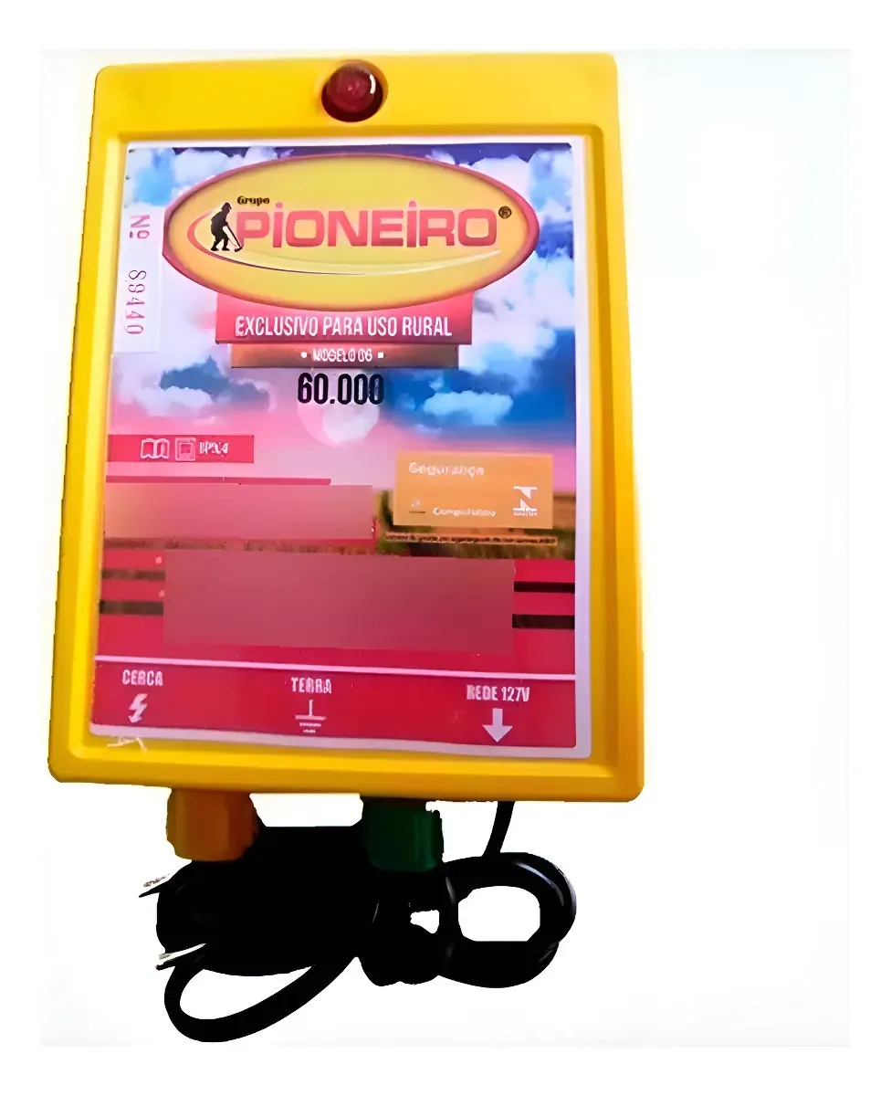 Eletrificador de Cerca Rural Pioneiro para Gado e Boi 60km