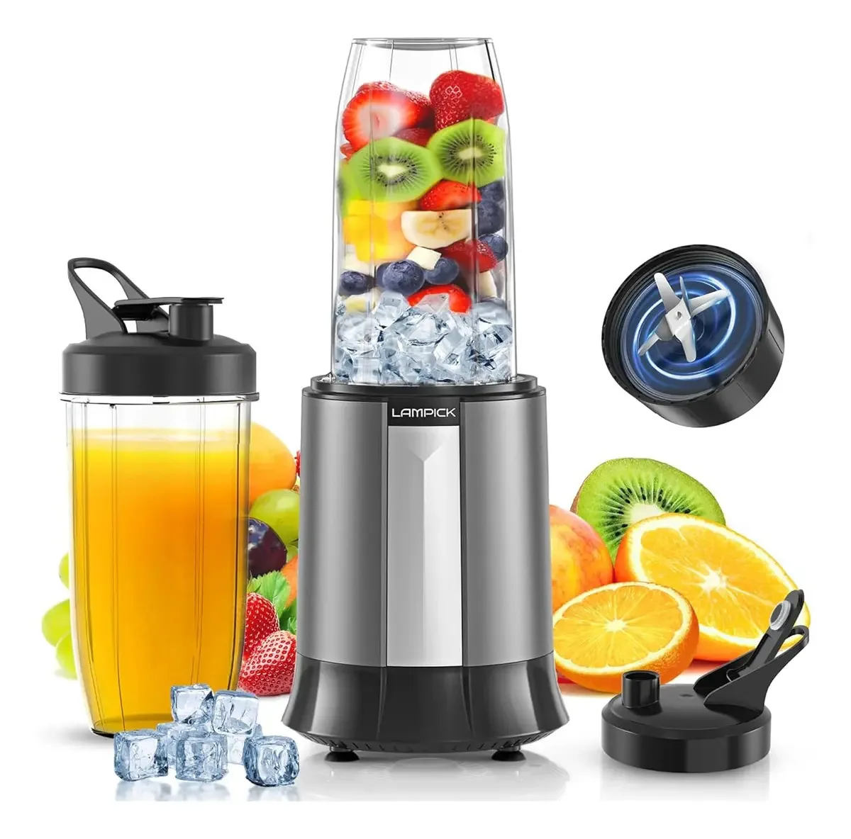 Liquidificador pessoal de 1300w para batidos e sucos portáteis