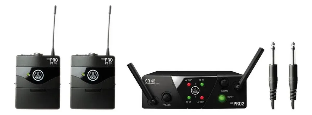 Conjunto de instrumentos Akg Instrument System Wms40 Mini Dual, cor preta