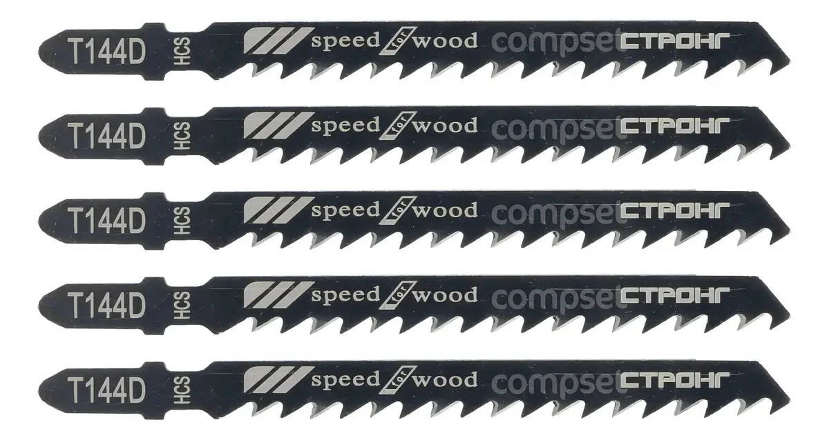 Kit com 5 Lâminas para Serra Tico-Tico de Madeira Encaixe Universal
