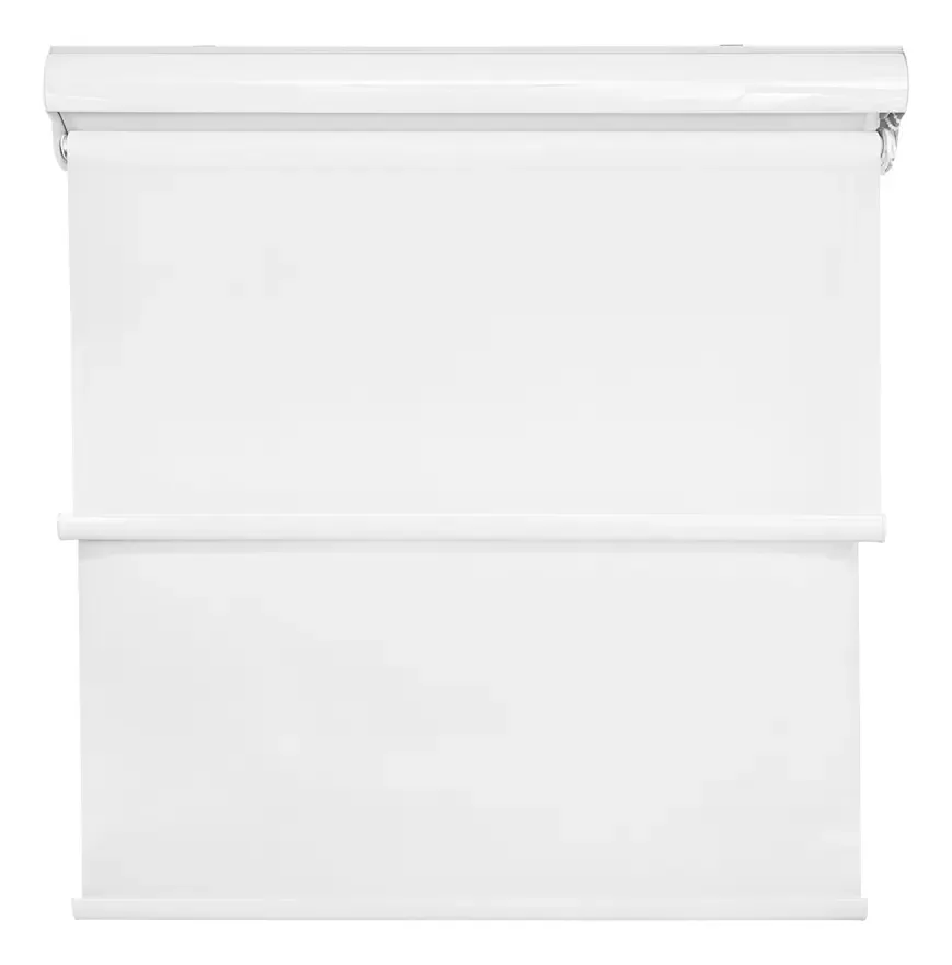 Cortina Roller Blackout 2 Tecido duplo 160x200 com cor de cortina 0651 Branco liso com borda 160x200