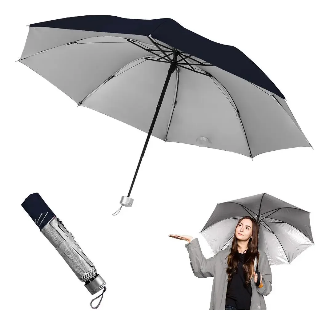 Cores do guarda-chuva de bolso, guarda-chuva, cor azul de inverno