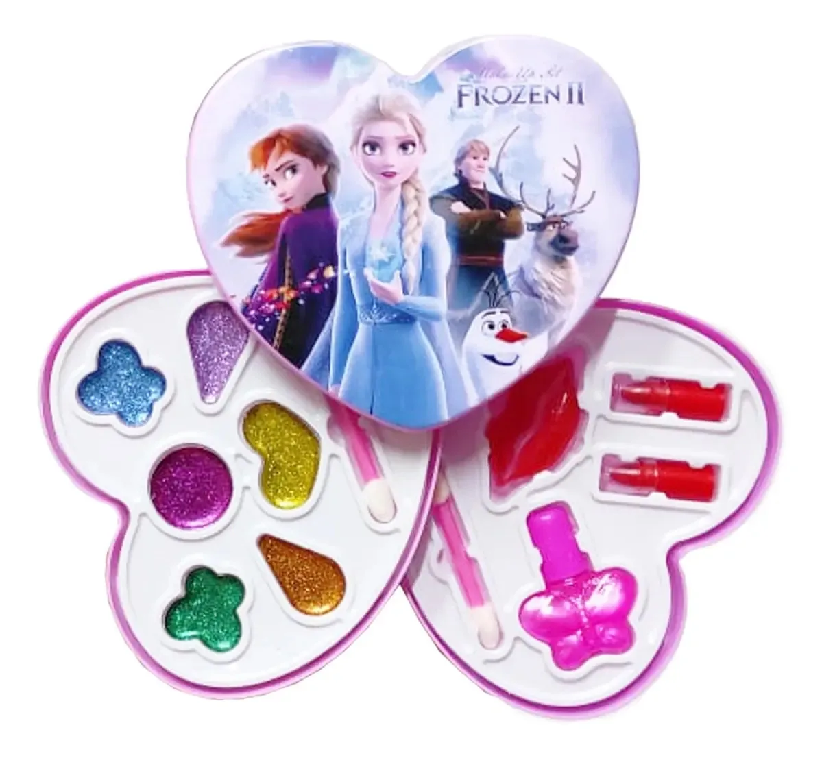 Estojo Maquiagem Infantil 12 Partes Coração Frozen Disney
