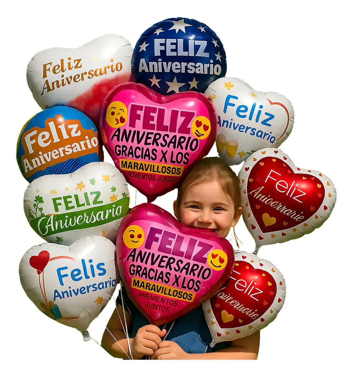 50 Balões Metalizados 45cm Festa Feliz Aniversário Vermelho e Rosa Luma Festas