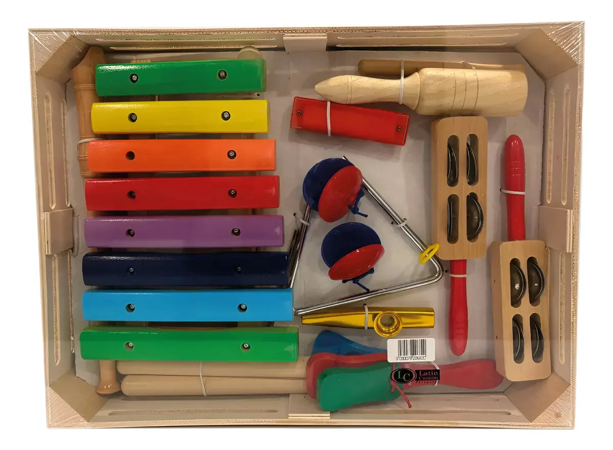 Kit personalizado de percussão de cores diversas em triângulo de xilofone latino Lckits200