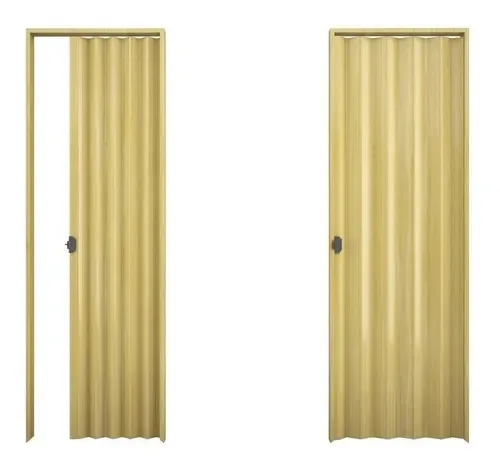 Portas dobráveis de PVC de madeira natural 0,70 x 2,10 -smf cor ocre