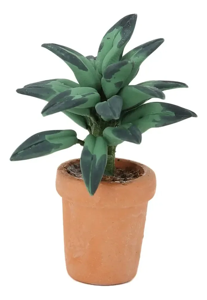 Acessórios para Casa de Bonecas, Casa de Bonecas Leve e Exquisita, Folhas Verdes em Vaso, Casa de Bonecas em Miniatura, Decoração de Folhas Verdes para Crianças (Plantas em Vaso de Folhas Verdes)