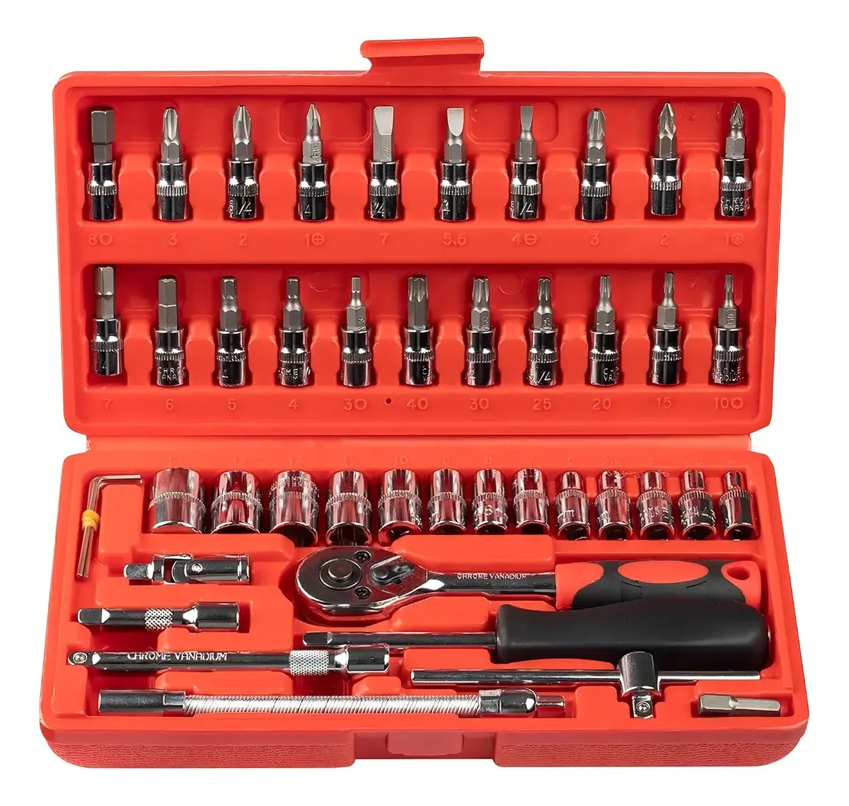 Kit de Reparação Automotiva 46 Peças Conjunto de Chaves Conjunto de Ferramentas Manuais Conjunto de Ferramentas de Reparação Automotiva Conjunto de Ferramentas Mecânicas Para Casa Chave D