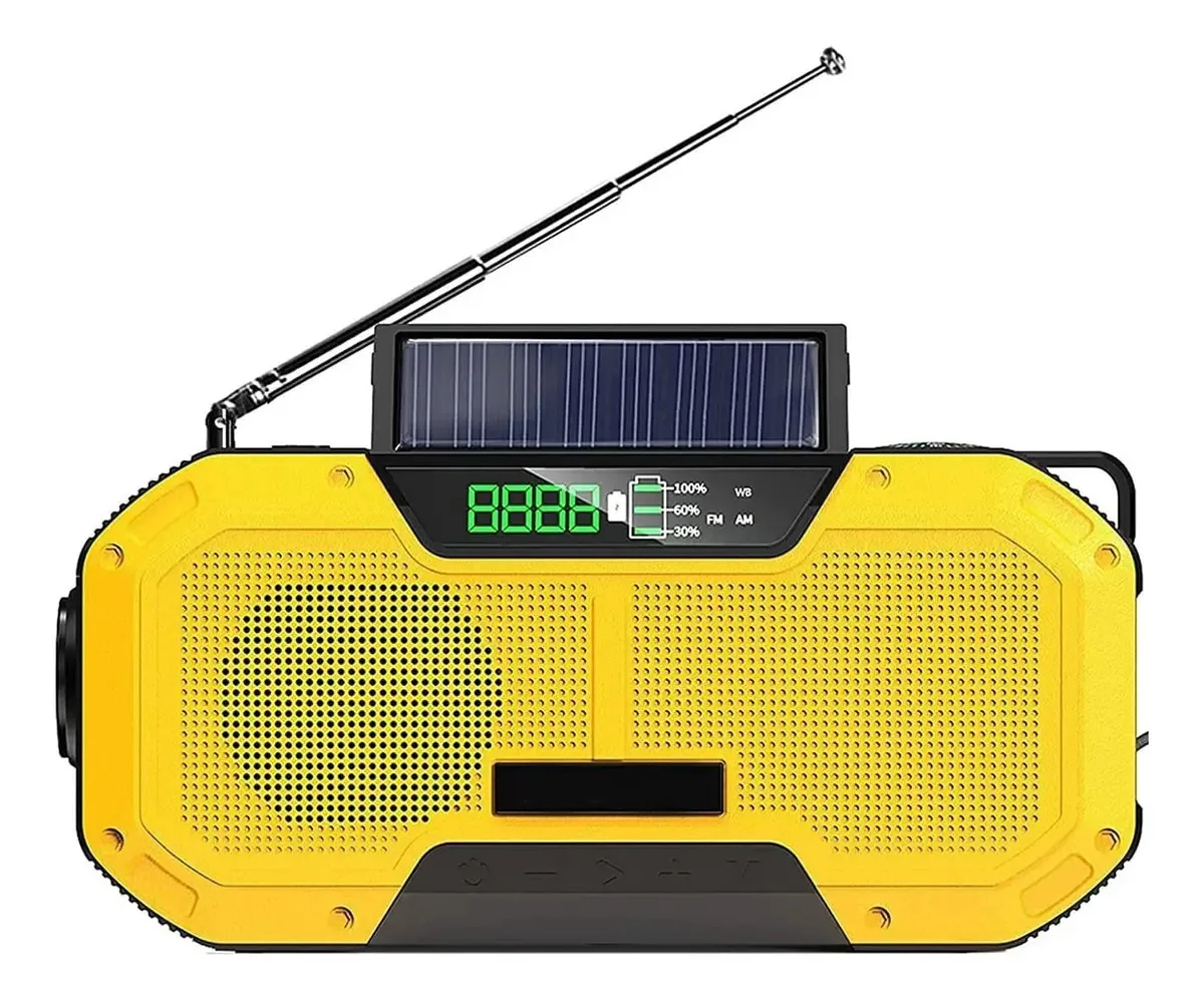 Radio Manual De Emergencia Caffia Para Cigüeñal, Radios Am/fm/sw/noaa De 5000 Mah, Linterna Led