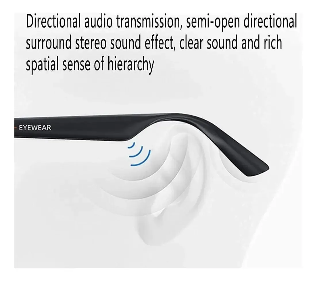 Leonys Óculos De Sol Inteligentes Com Áudio E Bluetooth - Fones De Ouvido Com Óculos Semiabertos - Fones De Ouvido Com Óculos De Sol Inteligentes À Prova D'Água (cor: B)