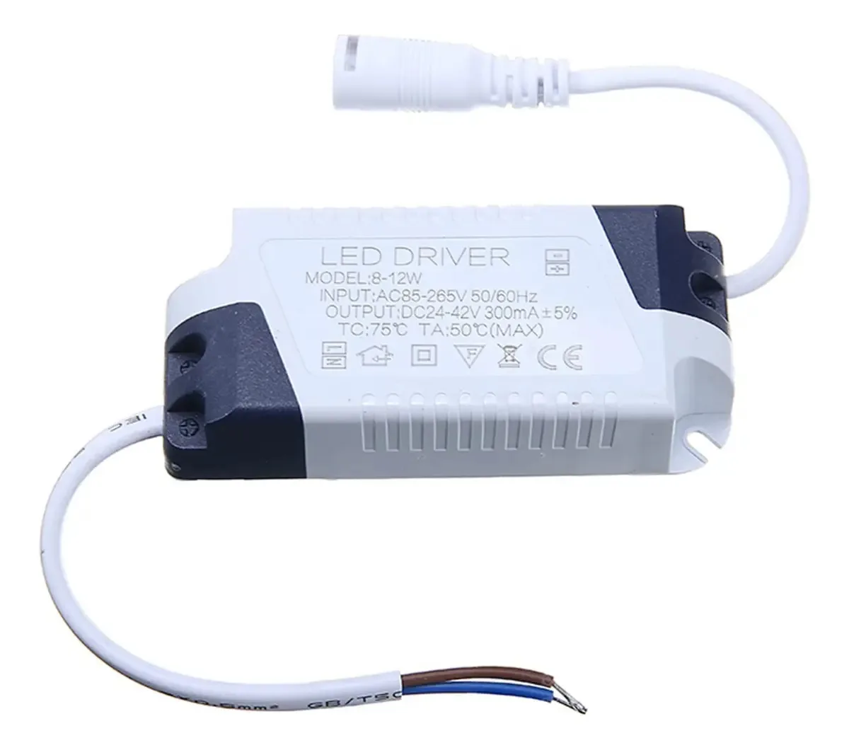 Controlador LED Raegan 300ma 85-265v Adaptador de fonte de alimentação de corrente constante para faixa de lâmpada LED 3w-25w (tamanho: 12 a 18w)