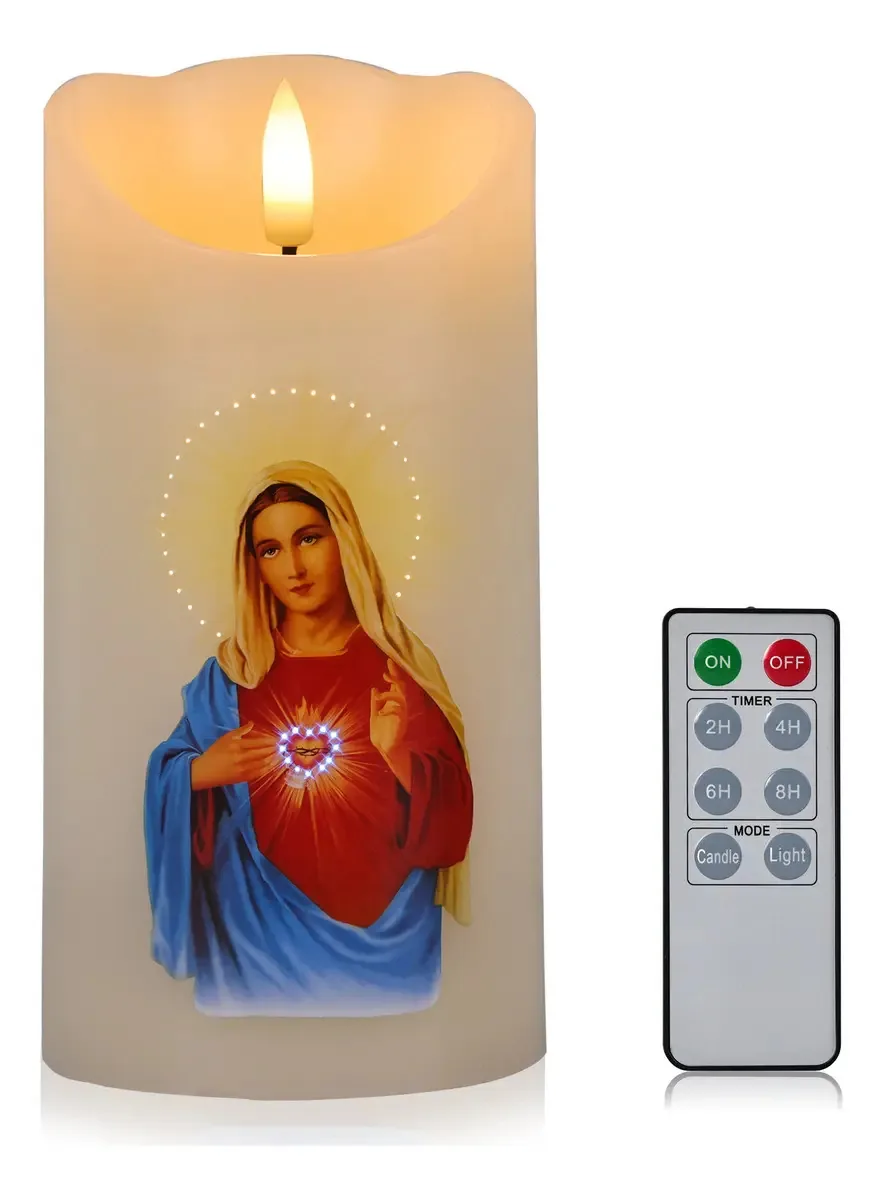 Velas elétricas do Papai Noel Luz de velas LED com imagem preta