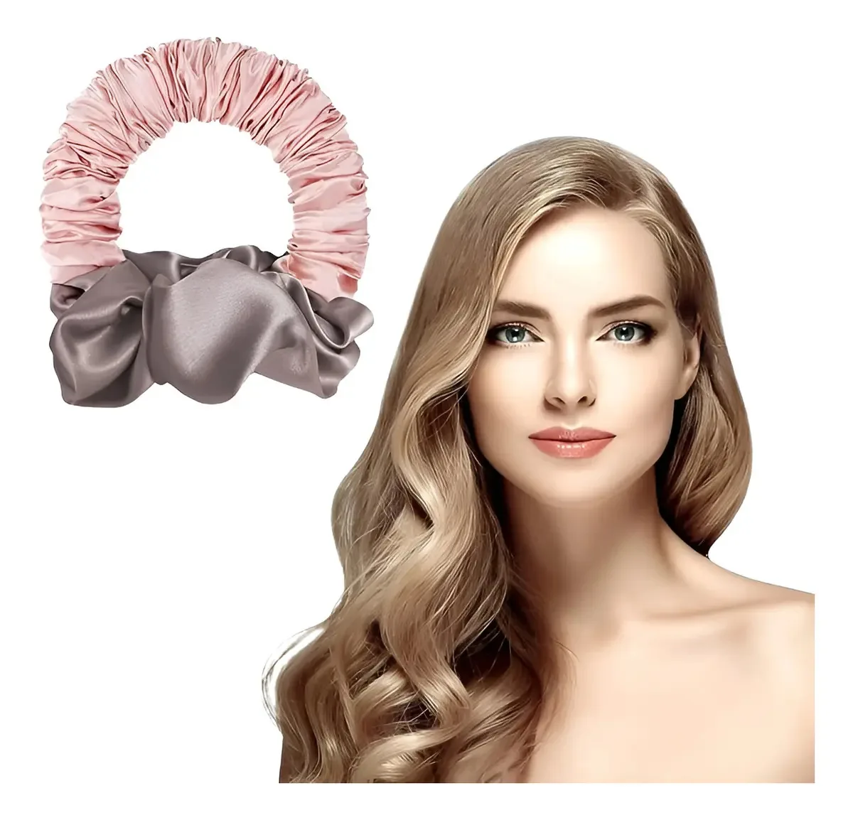 Modeladores de cabelo sem calor, modeladores de cabelo para dormir, faixa de cabeça colorida multicolorida