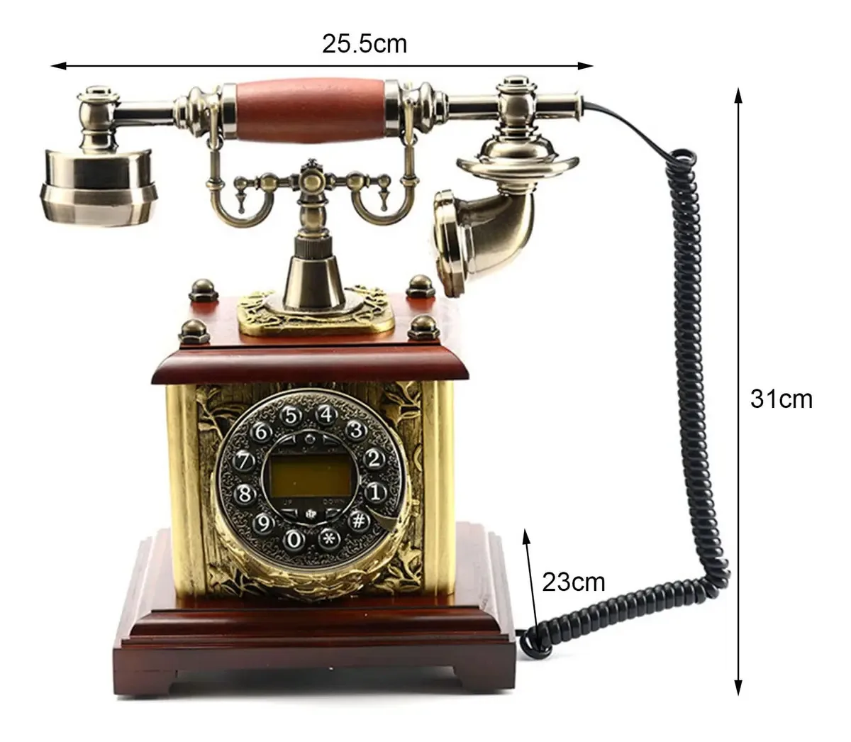 Telefones giratórios Uwerebfm para telefone fixo, telefone retrô vintage, mesa com fio, telefone fixo, decoração de casa e escritório