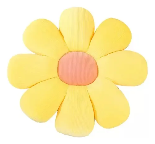 Almofada de pétalas, almofada de flores, almofada de cadeira amarela, design de tecido amarelo