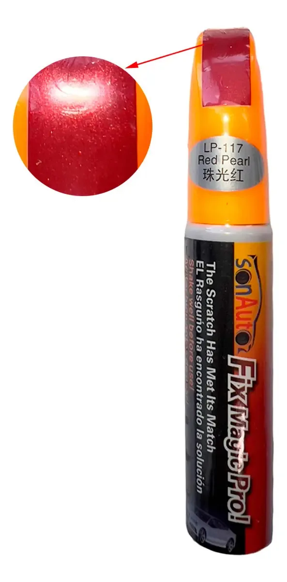 Lápis corretivo, repara arranhões, 12 ml, vermelho, retoque, cor vermelha pérola