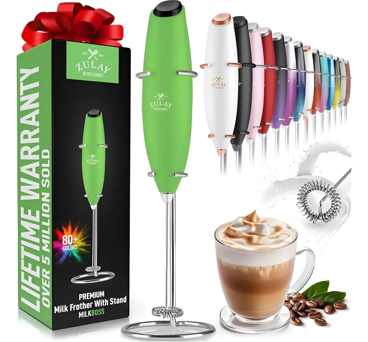 Espumador de leite manual para café com leite e cappuccino