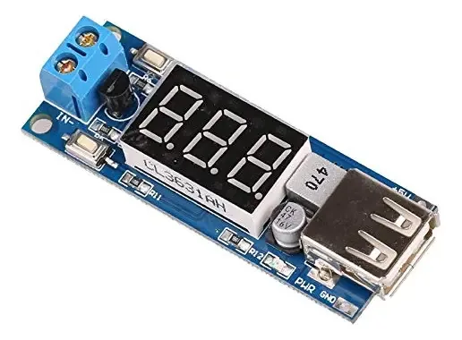 Conversores de energia Yinwan DC 4,5-40v a 5v 2A Carregador USB DC-DC Voltímetro Módulo Redutor Redutor