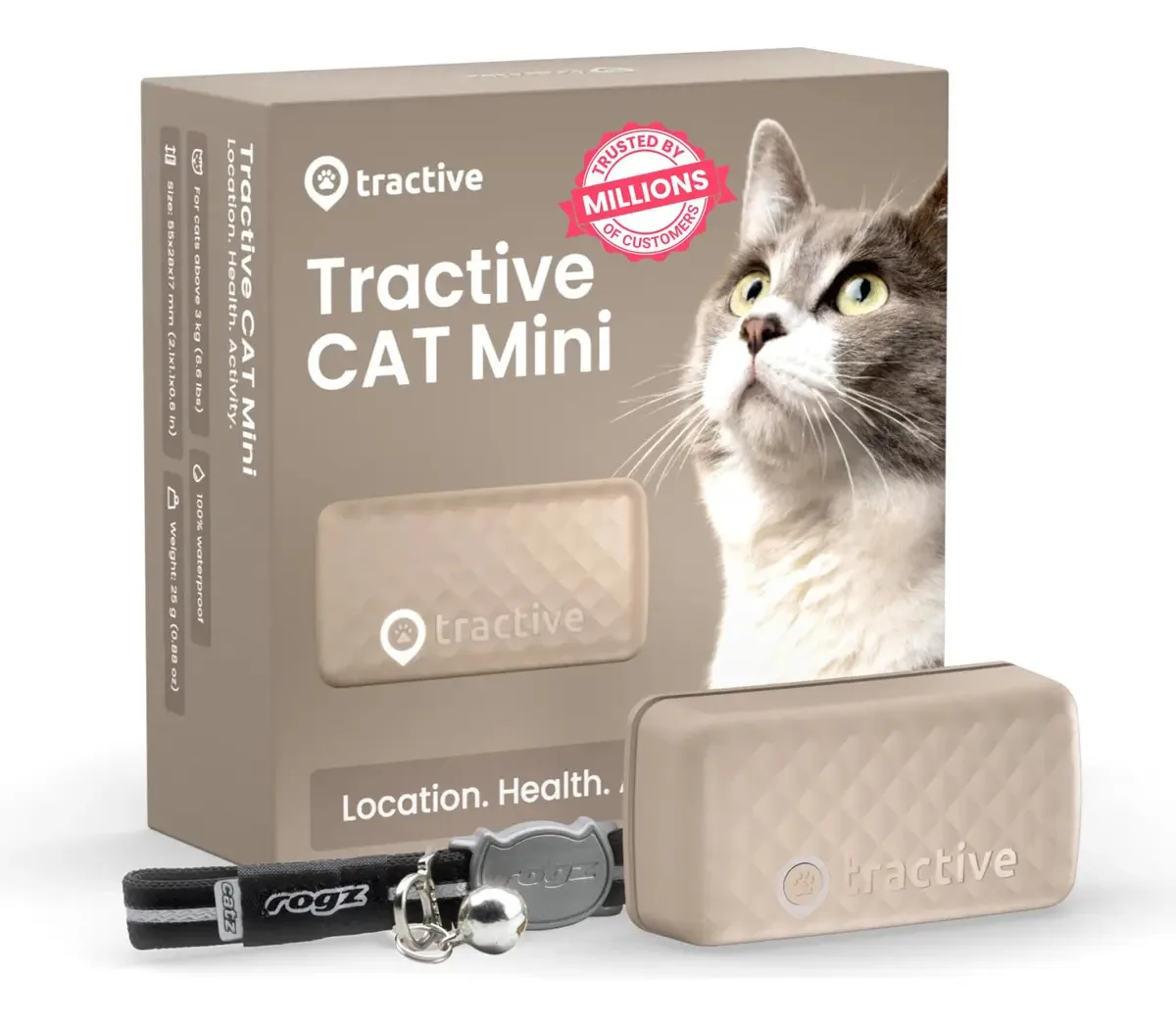 Localizador de objetos Tractive CAT Mini - bege