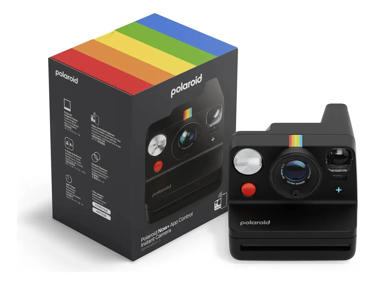 Câmera de filme instantâneo Polaroid Now+ de 3ª geração