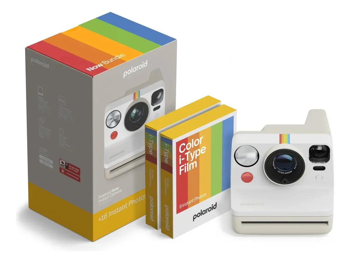 Filme Instantâneo Fotográfico Polaroid Now Color Pebble White