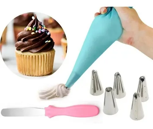 Kit Confeitaria Saco Espátula Bico Inox Completo Confeiteiro