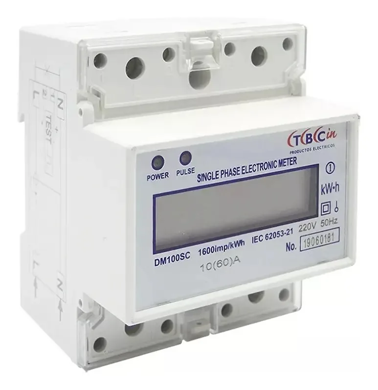 Medidor de energia de trilho Din monofásico Tbcin