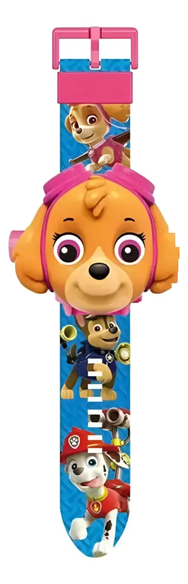 Relógio de projetor infantil Paw Patrol Skye 24 imagens Pink Girl