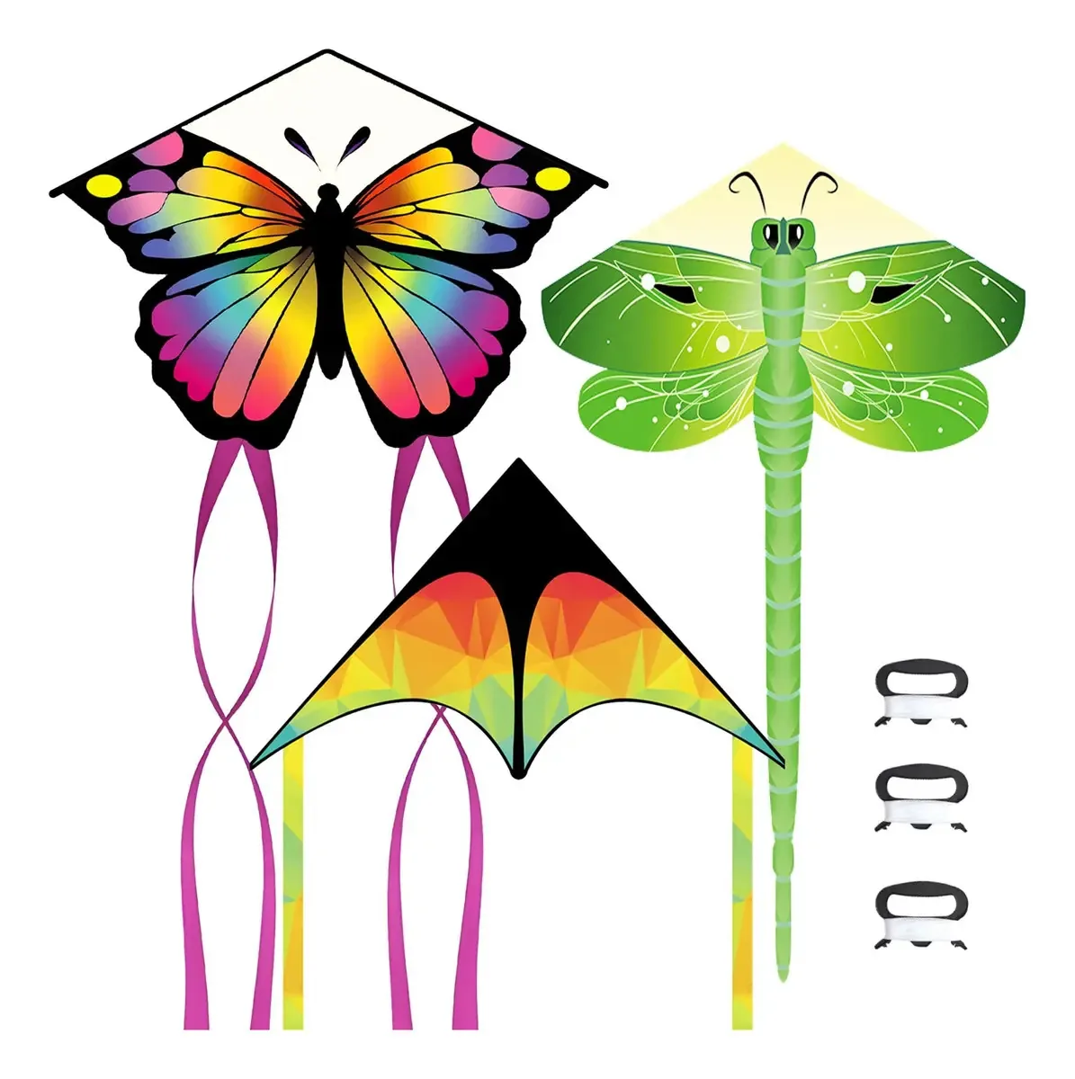 Conjunto de brinquedos Animal Kite verde de 3 peças