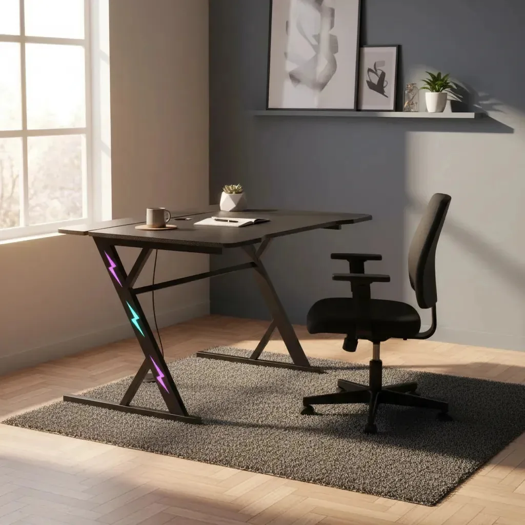 Mecolour Mesa em 120*75cm Moveis Escritorio Escrivaninhas Messa Gamer Cabo de dados organizável