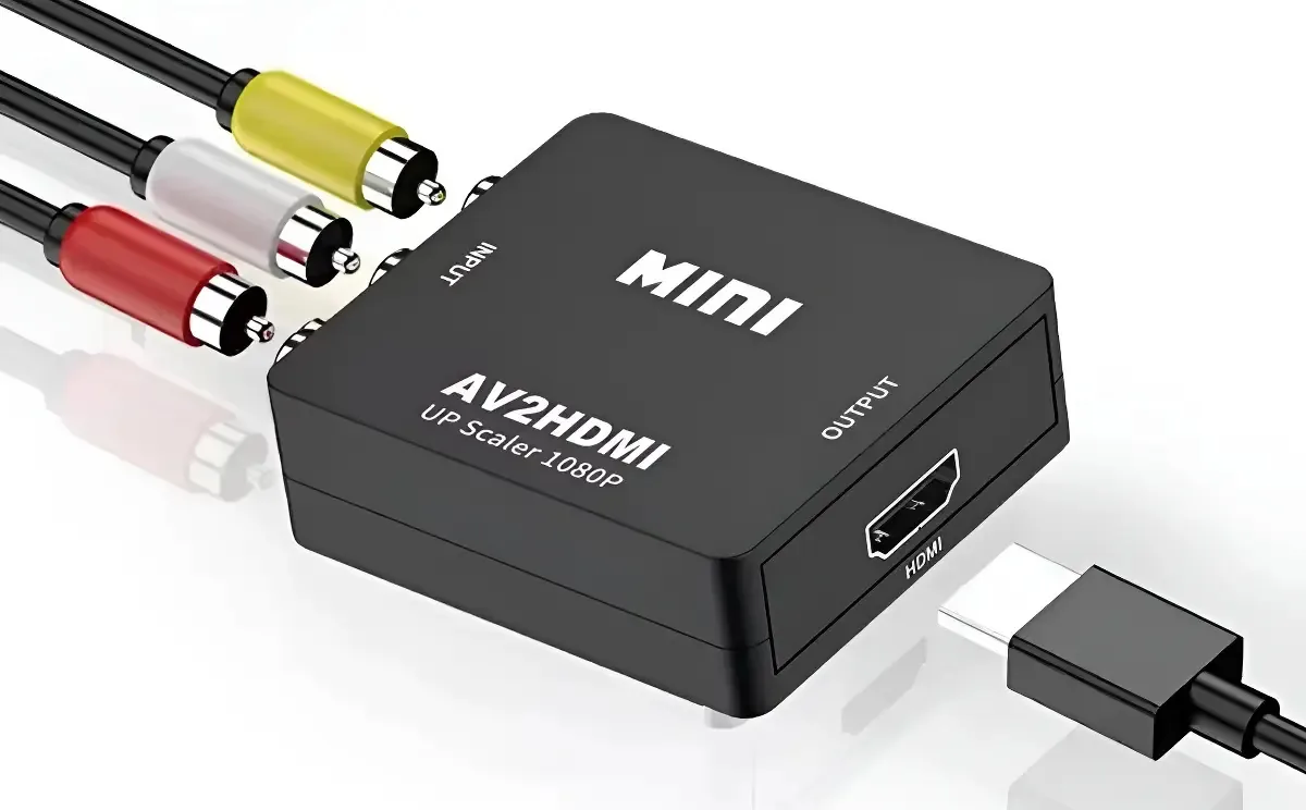 Adaptador Rca Vga para Hdmi Conversor de áudio e vídeo 1080p