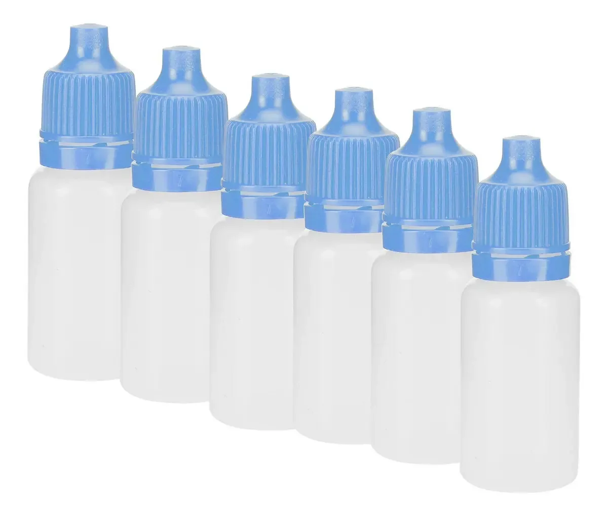 Frasco conta-gotas, conveniente com tampas, tampas, frasco conta-gotas de líquido de 5 ml, frasco de colírio seguro e espremível, para solução salina (azul)