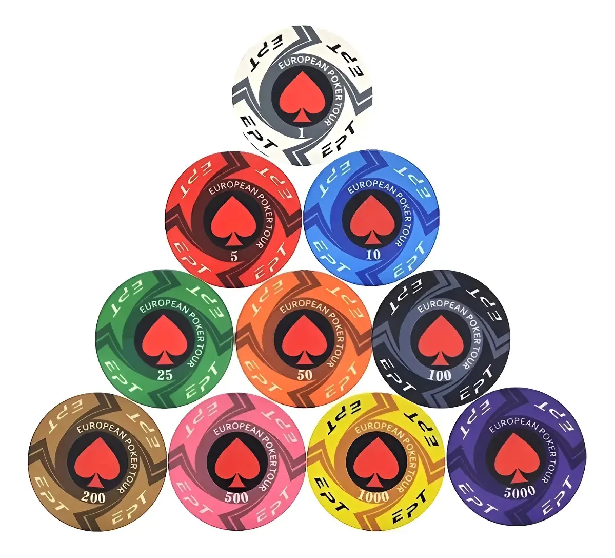 Chip de pôquer branco Ept Ept