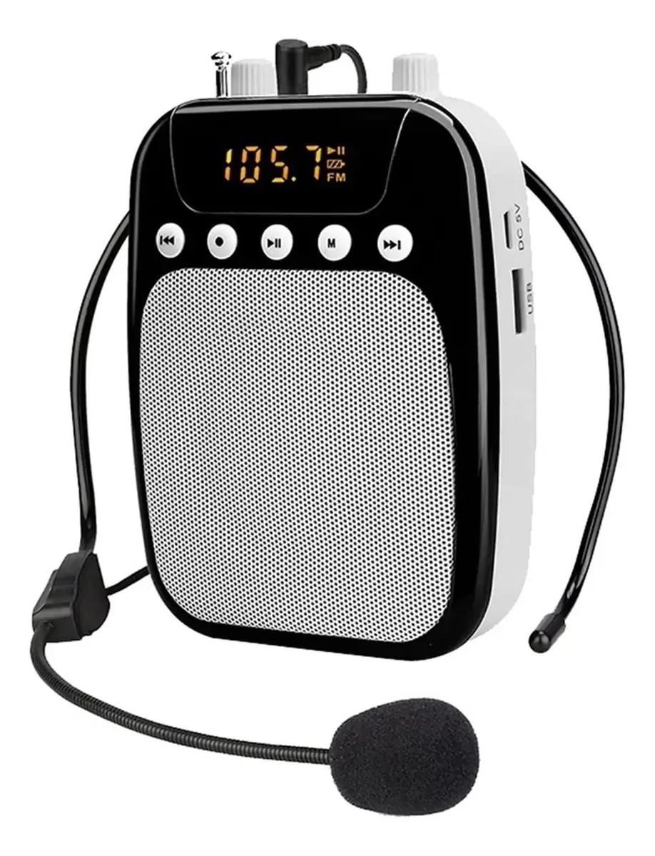 Megafone Amplificador de Voz Portátil Megafone para Professor Microfone Alto-falante Gravação com Reprodutor de MP3 Rádio FM Cartão TF USB (cor: Tt123 para Tr623, tamanho: 1) Pequena Surpresa