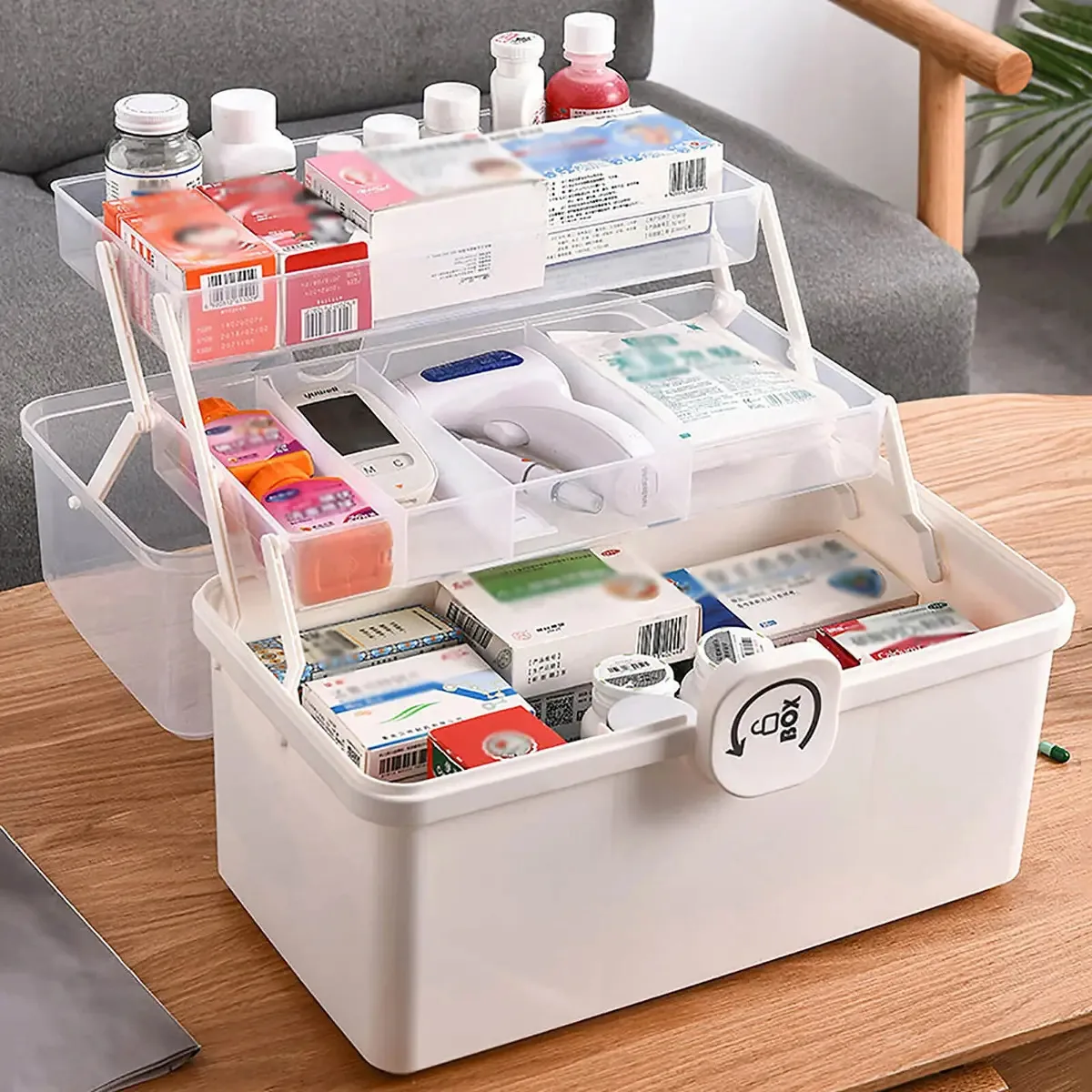 Kit multicamada Nydd, kit de primeiros socorros, kit de primeiros socorros portátil, organizador de caixa de armazenamento dobrável, caixa de armazenamento de kit de primeiros socorros, 39 x 21,5 x...