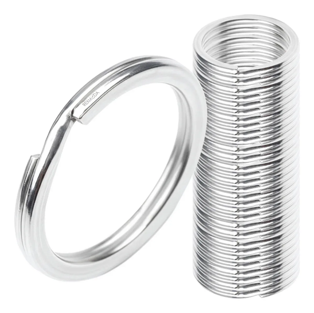 Chaveiros de aço inoxidável premium de 25 anéis planos de 30 mm
